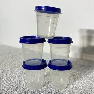 Tupperware Blue Lid Midgets Smidgets Tupperware Minis 10pc